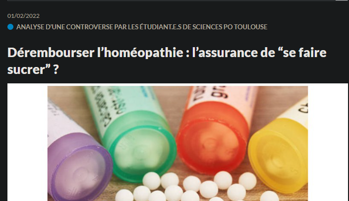 Fact-checking d’une « analyse d’une controverse »sur l’homéopathie par les étudiants de Science Po Toulouse – Agrobiosciences – INRAE