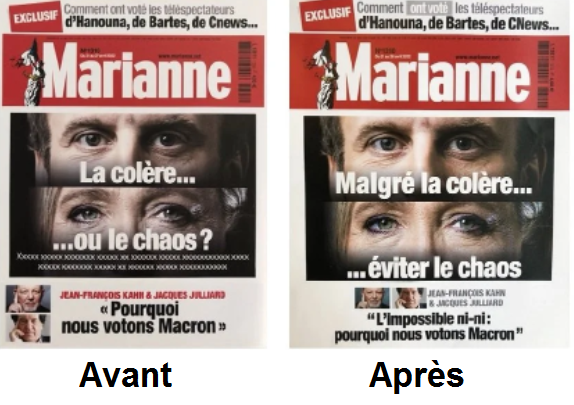 Presse : L’actionnaire de l’hebdomadaire Marianne impose la « Une » favorable à Macron de l’édition du 21 avril