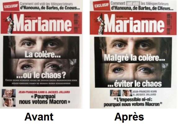 Presse : L’actionnaire de l’hebdomadaire Marianne impose la « Une » favorable à Macron de l’édition du 21 avril