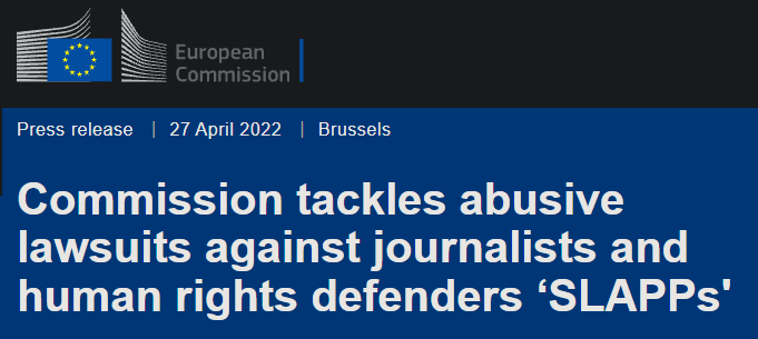 Projet anti-SLAPP de la Commission européenne : contre les « poursuites-bâillons »