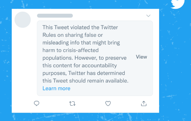 Twitter lance sa politique relative à la désinformation en temps de crise